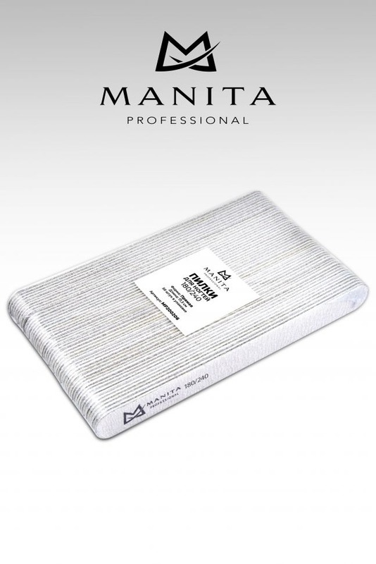MANITA Пилка для ногтей Прямая 180/240 грит, 17,8 см 50шт/уп.