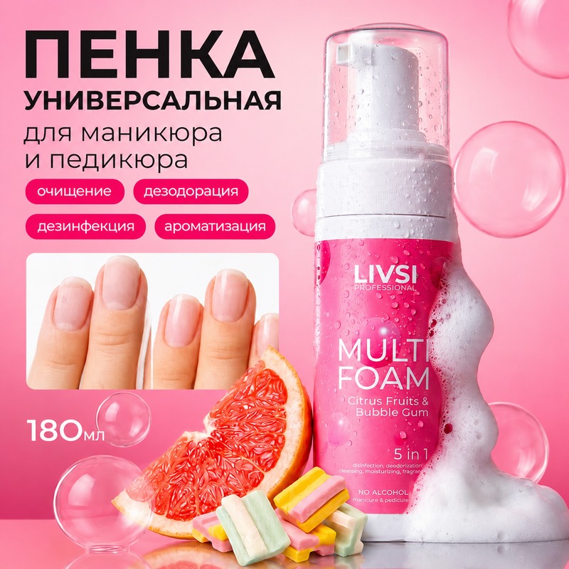 Multi Foam Citrus Fruits & Bubble Gum 5в1 180 мл