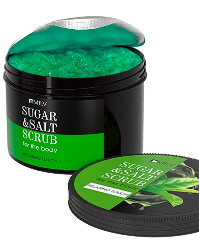 Скраб Milv Сахарно-солевой для тела «Зелёный чай» 600г