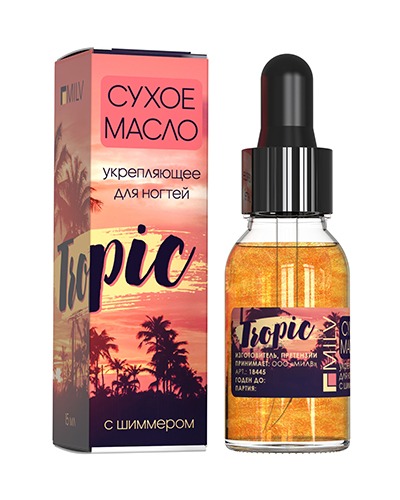Масло для кутикулы Milv Сухое укрепляющее "Tropic" 15 мл