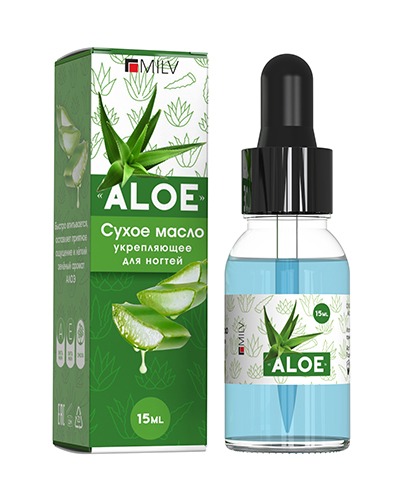 Масло для кутикулы Milv Сухое укрепляющее "Aloe" 15 мл