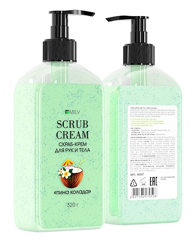 Скраб-крем Milv  для рук и тела "Пина колада" 320 г