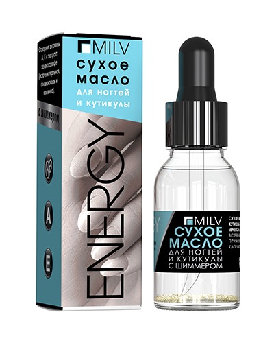 Масло для кутикулы Milv Сухое с шиммером "ENERGY" 15 мл