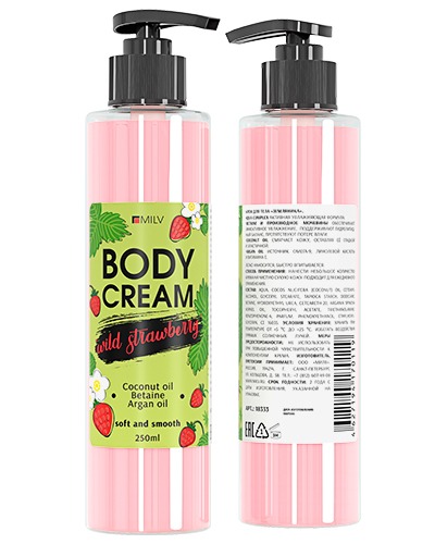 Крем Milv  для тела "Земляника" 250 мл