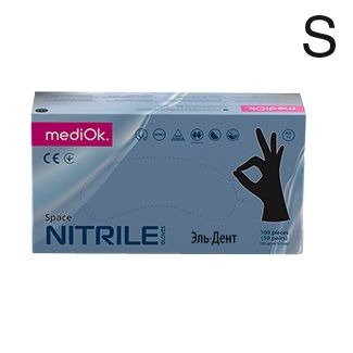 MediOk перчатки нитриловые Черные S 50пар