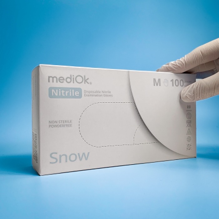 MediOk Перчатки Нитриловые SNOW M 50 пар/уп. (3.5 гр.)