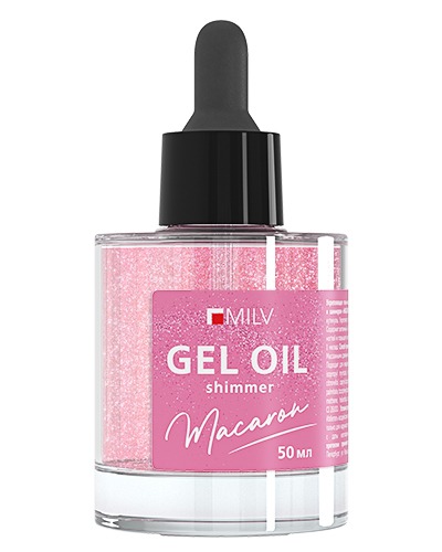 Milv Гель-масло для ногтей со смолой мастикового дерева и шиммером МАСАRON 50 мл